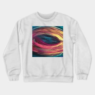 Spin Strokes | Pink, Yellow, Blue, Teal, and Magenta Digital Painting Crewneck Sweatshirt